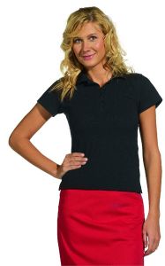 Damen-Polo-Shirt, tailliert, 4-Knopf-Knopfleiste, farbig